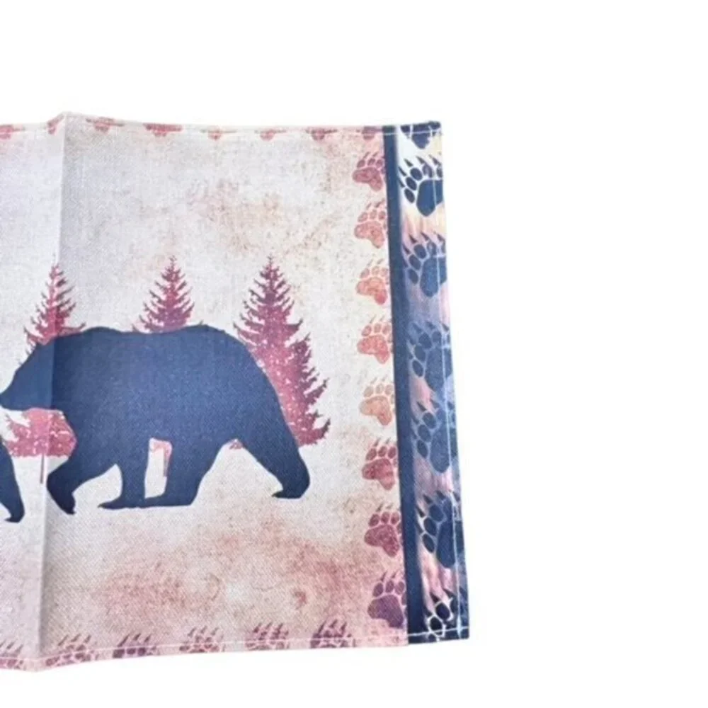 Wilderness Cabin Table Placemats Set Of 4 Brown‎ Black Forest Bears NEW